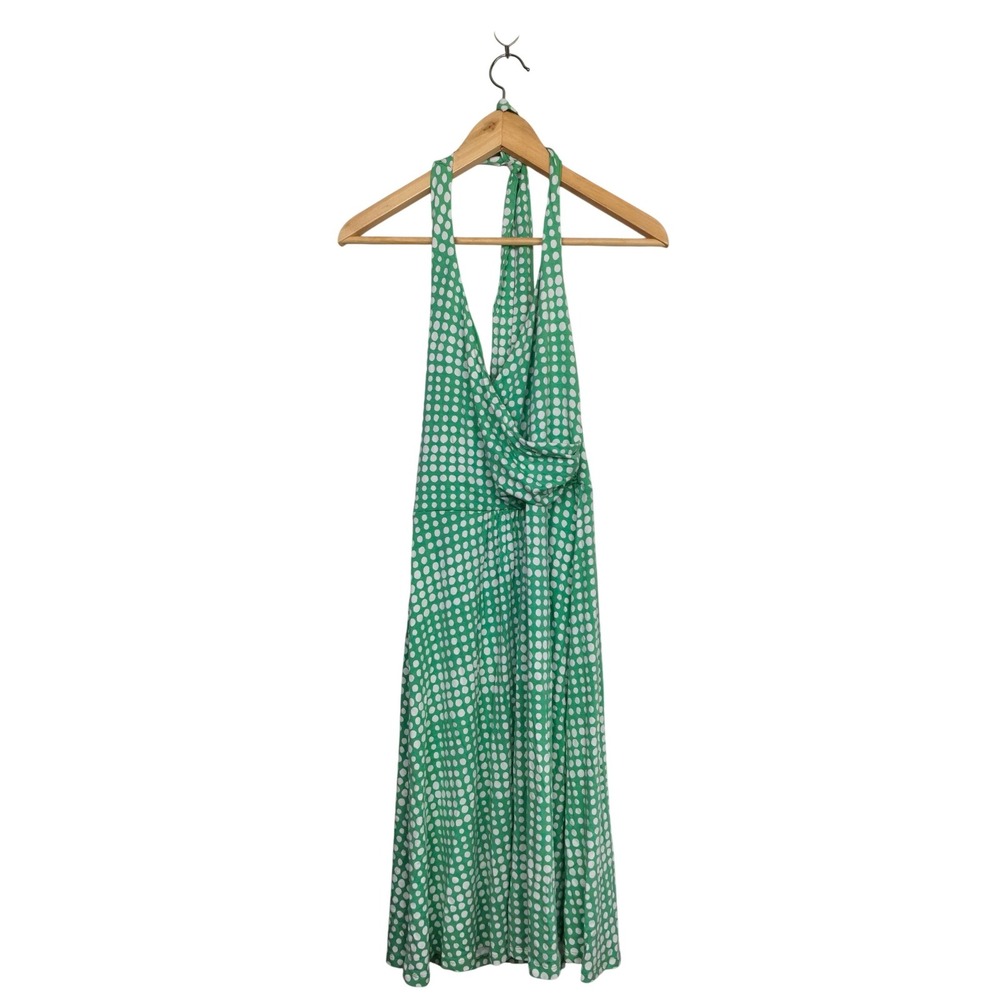 Boden St. Lucia Stretch Jersey Wrap Halter Tie Dress Midi Twist Front Size 4R